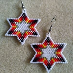 Flat beaded earrings
